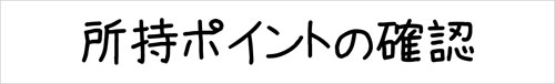 所持ポイントの確認